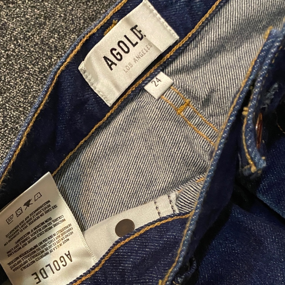 AGOLDE High Rise Stovepipe straight-leg organic jeans  size 24 - Picture 6 of 6